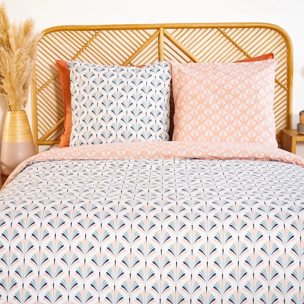 Cote Deco Housse de couette 200x200 VOLEA + 2 taies 100% coton adouci 57 fils/cm2* Housse De Couette