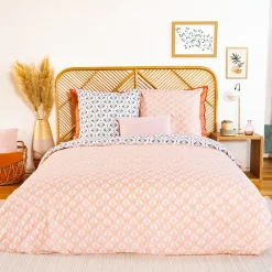 Cote Deco Housse de couette 200x200 VOLEA + 2 taies 100% coton adouci 57 fils/cm2* Housse De Couette