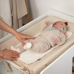 Sevira Kids Housse de matelas à langer en Lin Lavé* Drap Housse|Drap Housse