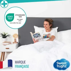 Sweetnight Housse intégrale matelas - Anti-Punaise de lit - Fermeture à glissière - Sans traitement chimique - Ep. Jusqu'à 25 cm* Protège Matelas