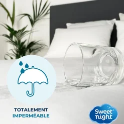 Sweetnight Housse intégrale matelas imperméable - Anti-Punaise de lit et Anti-acariens - Sans traitement chimique - Ep. jusqu'à 25 cm* Protège Matelas