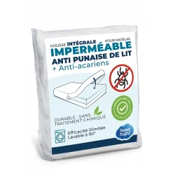 Sweetnight Housse intégrale matelas imperméable - Anti-Punaise de lit et Anti-acariens - Sans traitement chimique - Ep. jusqu'à 25 cm* Protège Matelas