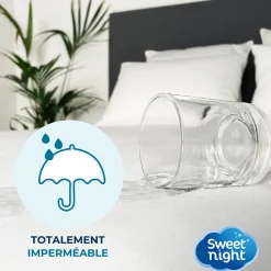 Housse intégrale matelas imperméable - Anti-Punaise de lit et Anti-acariens - Sans traitement chimique - Ep. jusqu'à 30 cm>Sweetnight