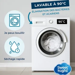 Housse intégrale matelas imperméable - Anti-Punaise de lit et Anti-acariens - Sans traitement chimique - Ep. jusqu'à 25 cm><noscript><img width=