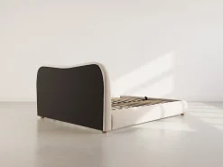 Best Mobilier Hugo - lit coffre - 160x200 cm - en velours texturé -* Lit Coffre