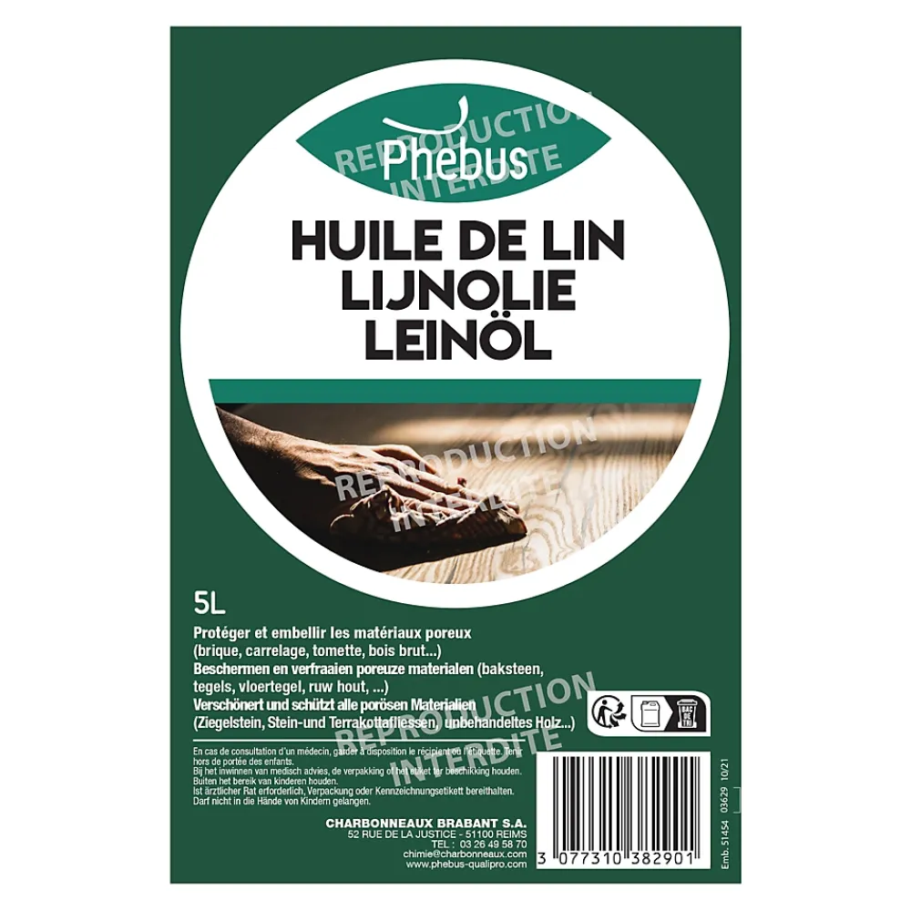 Phebus Huile de lin pour protéger 5L* Huile De Lin