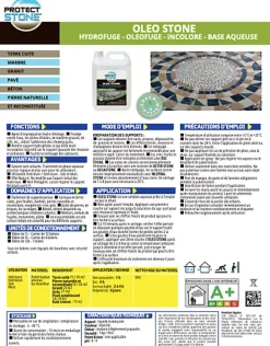 Hydrofuge Travertin & Terrasse - Imperméabilisant Oléofuge Pierre Naturelle, Béton Protection Longue Durée Int/Ext 5L (100m²)>Protect stone Best