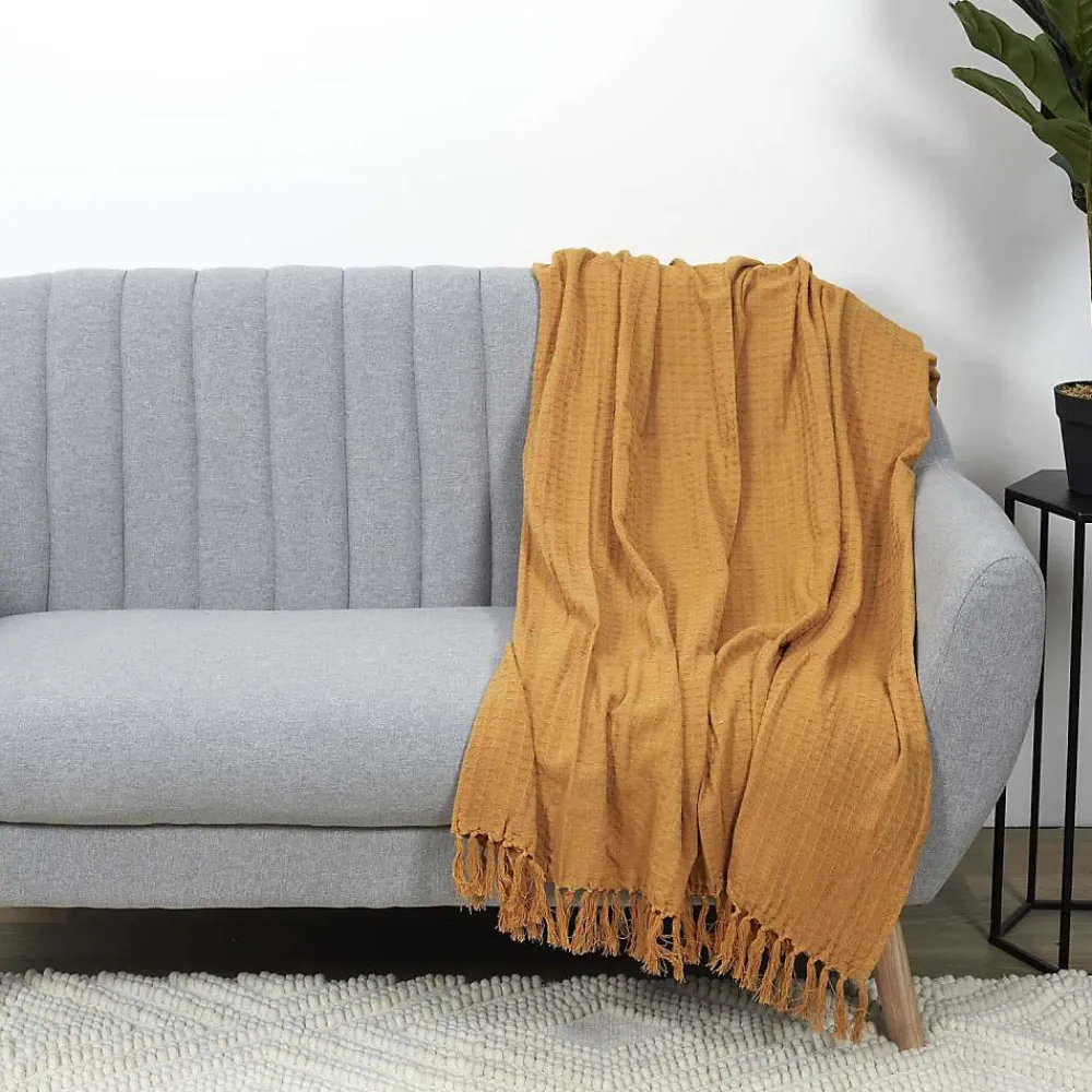 Jeté de canapé gaufré en coton 130x160 cm>The Home Deco Factory Hot