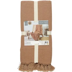 Jeté de canapé gaufré en coton 130x160 cm><noscript><img width=