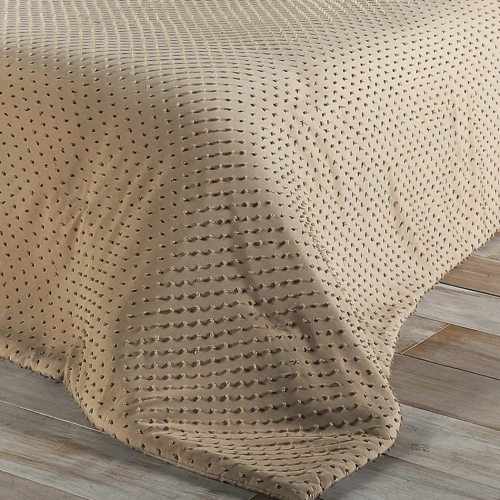 Linder Jeté de lit à petits pompons (180x240 cm - Beige)* Boutis, Couvre-Lit, Édredon
