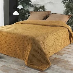 Jeté de lit à petits pompons (180x240 cm - Cuivre)>Linder Best