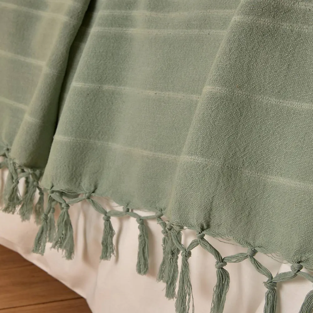 Jeté de lit Anjali 220x160 vert céladon en coton - Atmosphera>Atmosphera Créateur D'Intérieur Hot