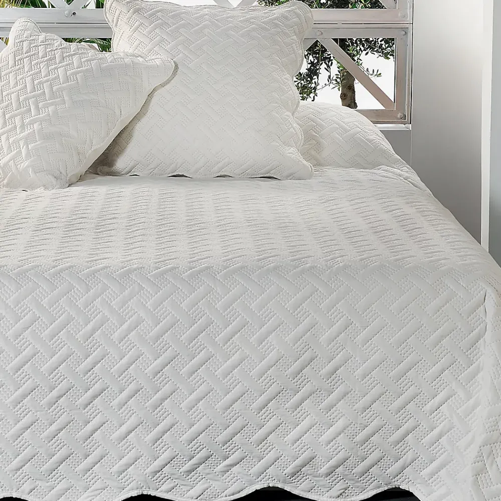 Linder Jeté de lit aux formes géométriques surpiquées (180x240 cm - Ecru)* Boutis, Couvre-Lit, Édredon