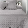Linder Jeté de lit aux formes géométriques surpiquées (250x260 cm - Gris clair)* Boutis, Couvre-Lit, Édredon