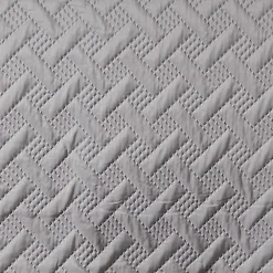 Linder Jeté de lit aux formes géométriques surpiquées (250x260 cm - Gris clair)* Boutis, Couvre-Lit, Édredon