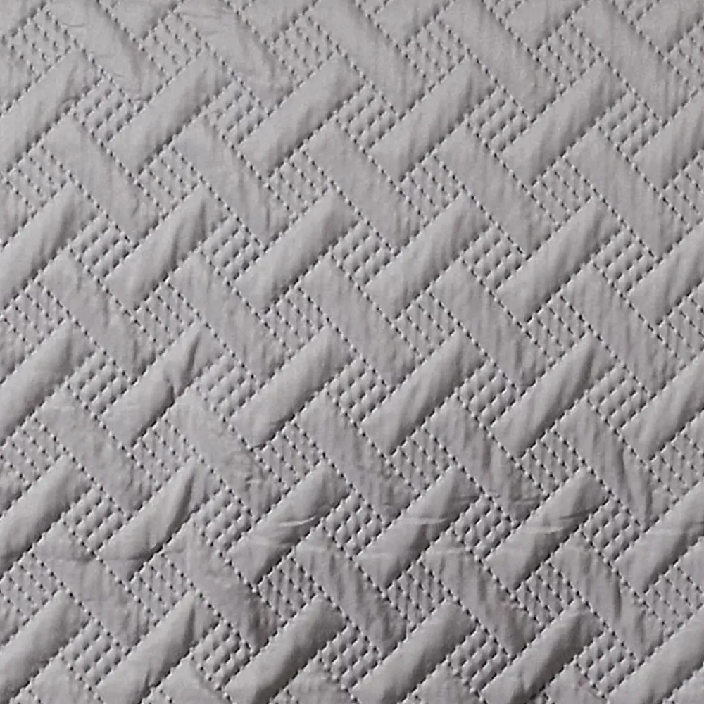 Linder Jeté de lit aux formes géométriques surpiquées (250x260 cm - Gris clair)* Boutis, Couvre-Lit, Édredon