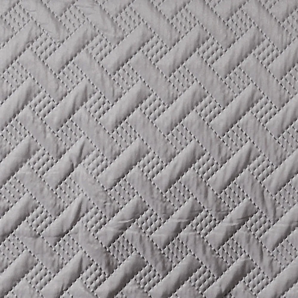 Jeté de lit aux formes géométriques surpiquées (230x250 cm - Gris clair)>Linder Sale