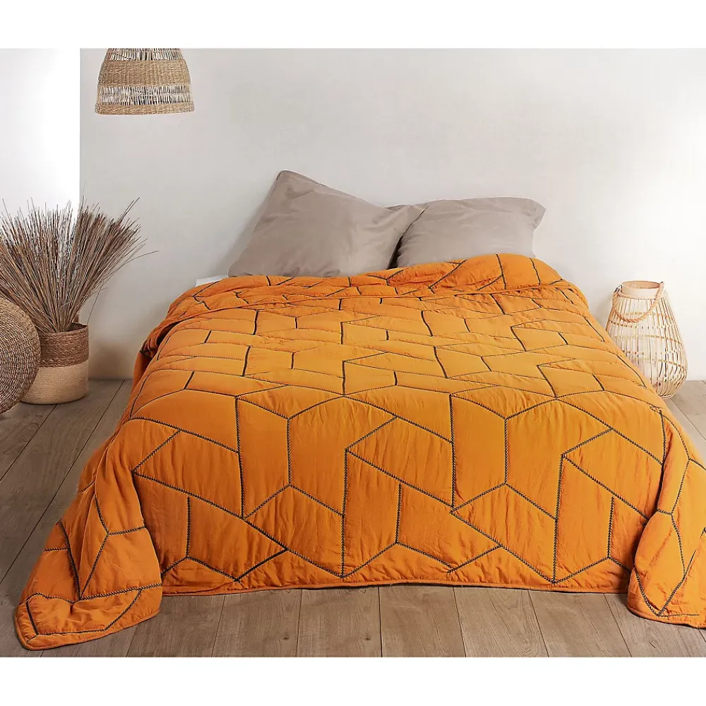 Linder Jeté de lit Calisson (230x250 cm - Orange)* Boutis, Couvre-Lit, Édredon