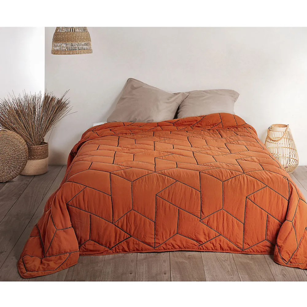 Jeté de lit Calisson (250x260 cm - Rouge Orangé)>Linder Discount