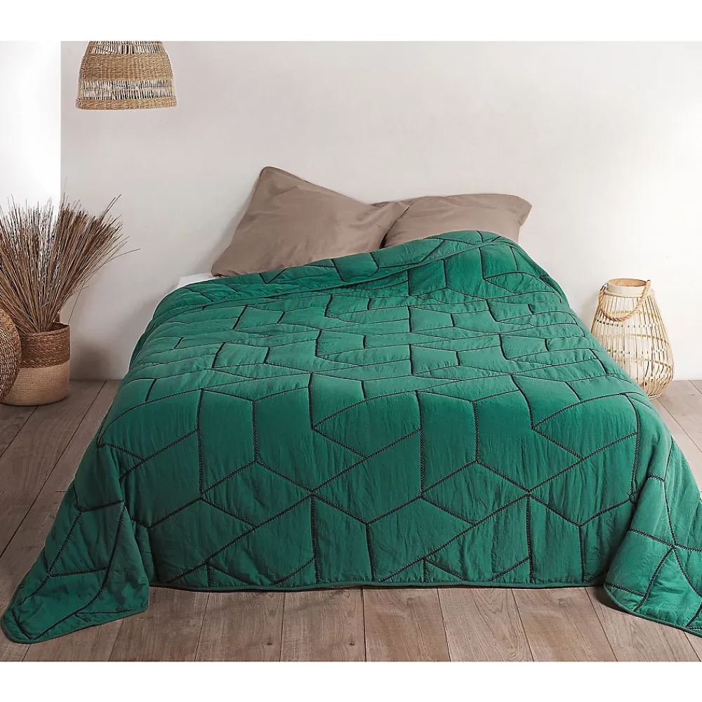 Linder Jeté de lit Calisson (150x200 cm - Vert emeraude)* Boutis, Couvre-Lit, Édredon