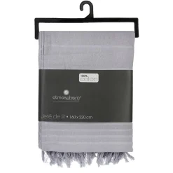 Atmosphera Créateur D'Intérieur Jeté de lit en coton - gris clair 160x220 cm - Atmosphera* Boutis, Couvre-Lit, Édredon