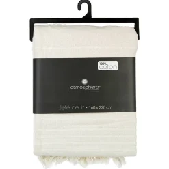 Atmosphera Créateur D'Intérieur Jeté de lit en coton - ivoire 160x220 cm - Atmosphera* Boutis, Couvre-Lit, Édredon