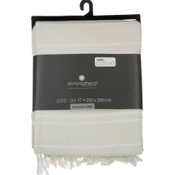 Atmosphera Créateur D'Intérieur Jeté de lit en coton - ivoire 230x250 cm - Atmosphera* Boutis, Couvre-Lit, Édredon