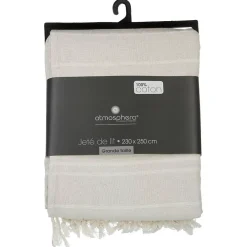 Atmosphera Créateur D'Intérieur Jeté de lit en coton - ivoire 230x250 cm - Atmosphera* Boutis, Couvre-Lit, Édredon