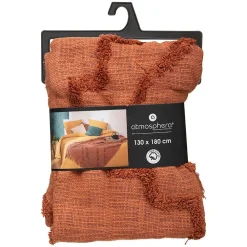 Atmosphera Créateur D'Intérieur Jeté de lit Inca en coton tufté - terracotta 130x180 cm - Atmosphera* Boutis, Couvre-Lit, Édredon