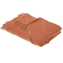 Atmosphera Créateur D'Intérieur Jeté de lit Inca en coton tufté - terracotta 130x180 cm - Atmosphera* Boutis, Couvre-Lit, Édredon
