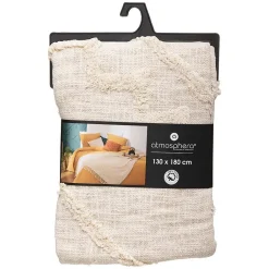 Atmosphera Créateur D'Intérieur Jeté de lit Inca en coton tufté - ivoire 130x180 cm - Atmosphera* Boutis, Couvre-Lit, Édredon