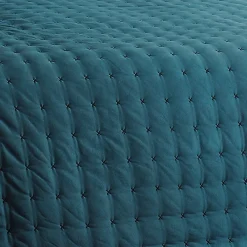 Jeté de lit matelassé et uni (250x260 cm - Bleu)>Linder Clearance