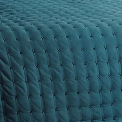 Linder Jeté de lit matelassé et uni (150x200 cm - Bleu)* Boutis, Couvre-Lit, Édredon