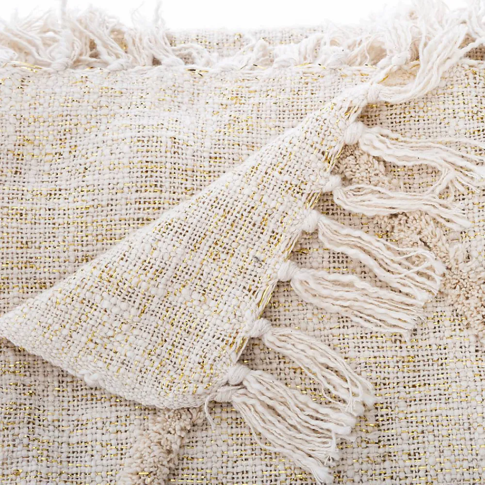 Jeté de lit Shine en coton & lurex - ivoire 130x180 cm - Atmosphera>Atmosphera Créateur D'Intérieur Clearance