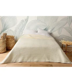 Linder Jeté de lit uni 100% polyester "Hawai" - 230x250cm - Ivoire* Boutis, Couvre-Lit, Édredon