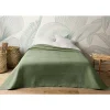 Jeté de lit uni 100% polyester "Hawai" - 230x250cm - Vert kaki>Linder Discount