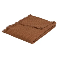 Jeté de lit Widdy coton 130x180cm rose terracotta - Atmosphera>Atmosphera Créateur D'Intérieur Clearance