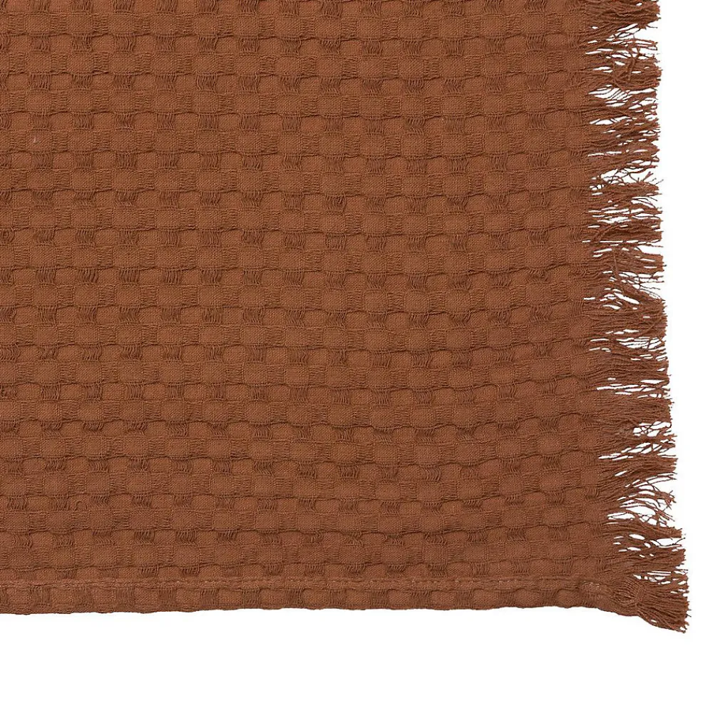 Jeté de lit Widdy coton 130x180cm rose terracotta - Atmosphera>Atmosphera Créateur D'Intérieur Clearance