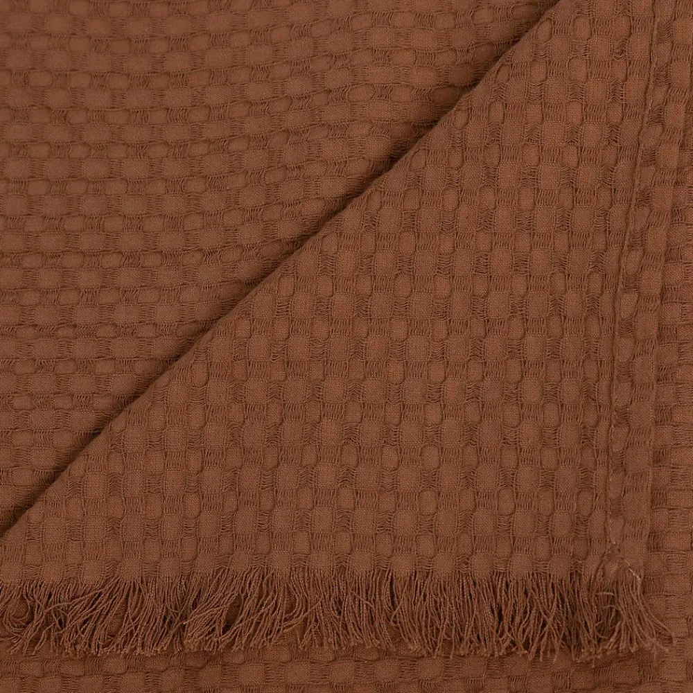 Jeté de lit Widdy coton 130x180cm rose terracotta - Atmosphera>Atmosphera Créateur D'Intérieur Clearance