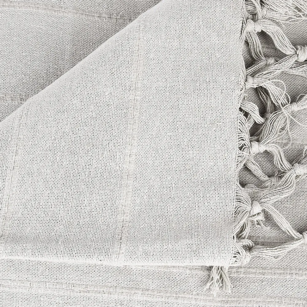 Jeté de lit 160x220 gris clair coton>Atmosphera Créateur D'Intérieur