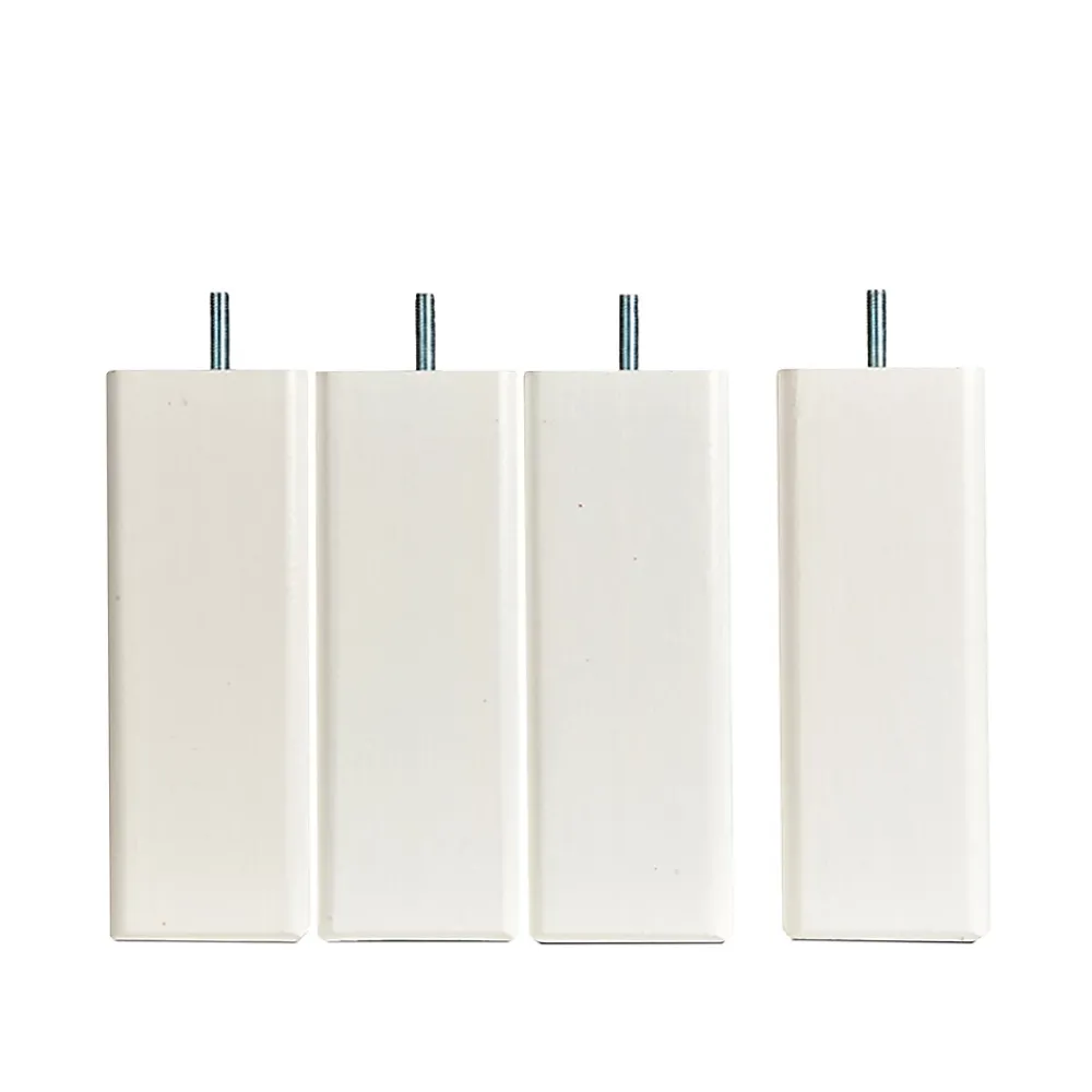 Bellecour Jeu de 4 pieds de lit carrés en bois Blancs Hauteur 15 cm* Pied De Lit