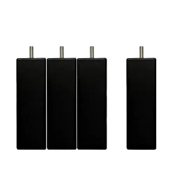Bellecour Jeu de 4 pieds de lit carrés en bois Noirs Hauteur 10 cm* Pied De Lit