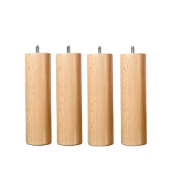 Bellecour Jeu de pieds de lit cylindriques en bois Hauteur 20 cm (lot de 4)* Pied De Lit