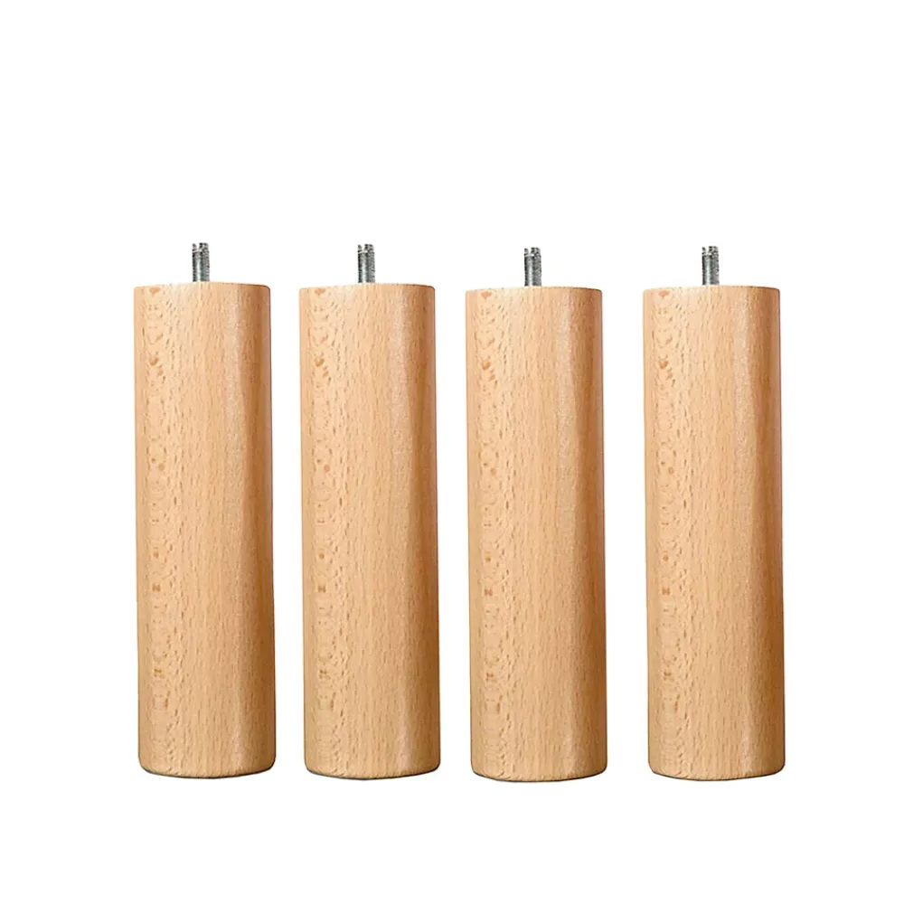 Bellecour Jeu de pieds de lit cylindriques en bois Hauteur 20 cm (lot de 4)* Pied De Lit