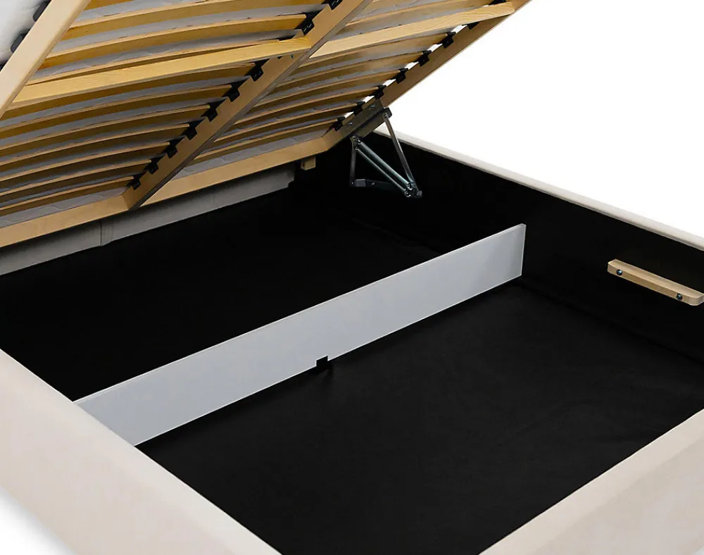 John - lit coffre - 180x200 cm - en velours - sommier inclus ->Best Mobilier Clearance