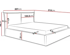 John - lit coffre - 180x200 cm - en velours - sommier inclus -><noscript><img width=