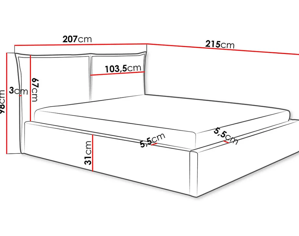 John - lit coffre - 180x200 cm - en velours - sommier inclus ->Best Mobilier Clearance