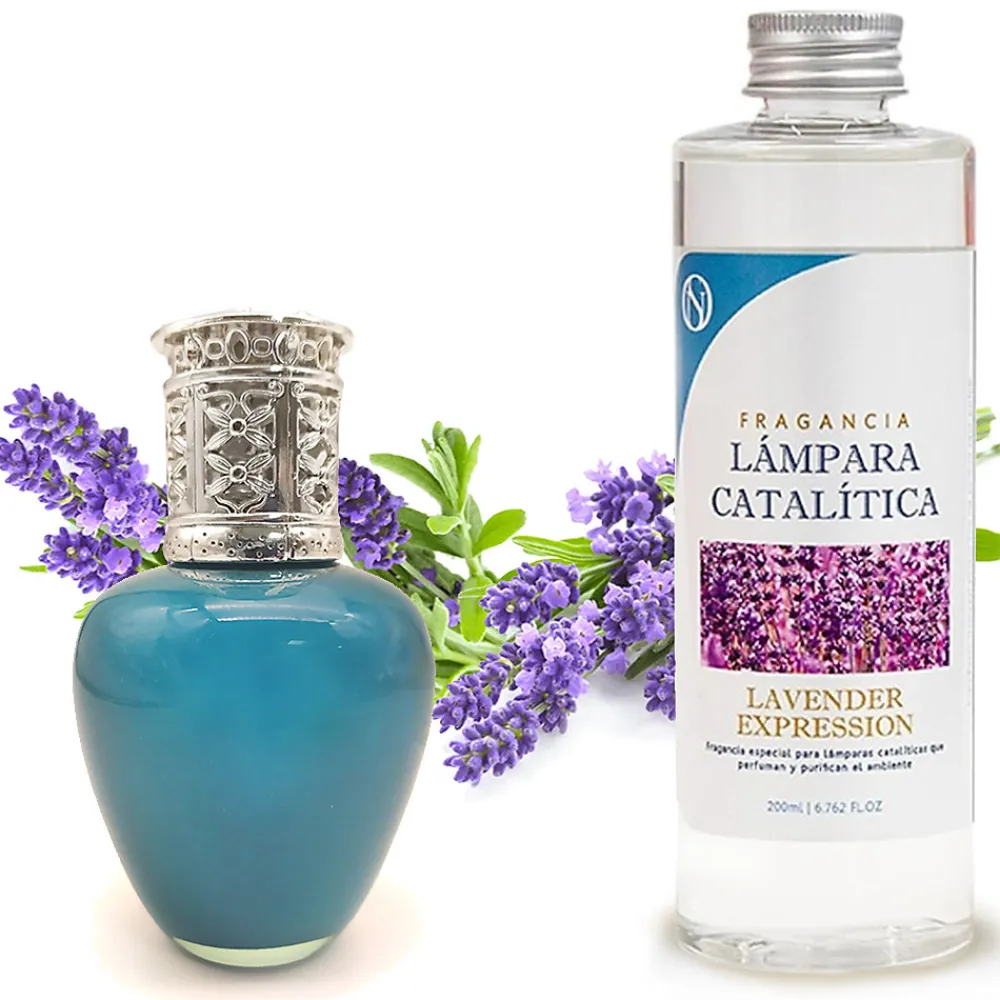Lampe catalytique Aqua Marina + Parfum Lavender Expression 200 ml - Élimine mauvaises odeurs, parfume et améliore qualité de l'air>Mamamanuela Hot