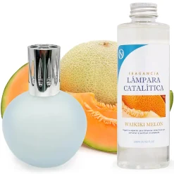 Lampe catalytique Bleu Gris Mat + Arôme Waikiki Melon 200 ml - Élimine mauvaises odeurs, parfume et améliore la qualité de l'air>Mamamanuela Sale