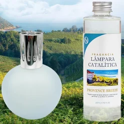 Lampe catalytique Bleu Gris Mat + Arôme Provence Breeze 200 ml. Élimine mauvaises odeurs, parfume et améliore la qualité de l'air>Mamamanuela Hot